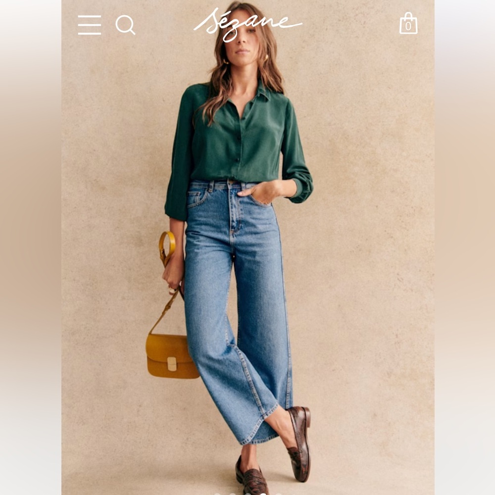 Sézane Left Crop Jeans size 38 (US 6)